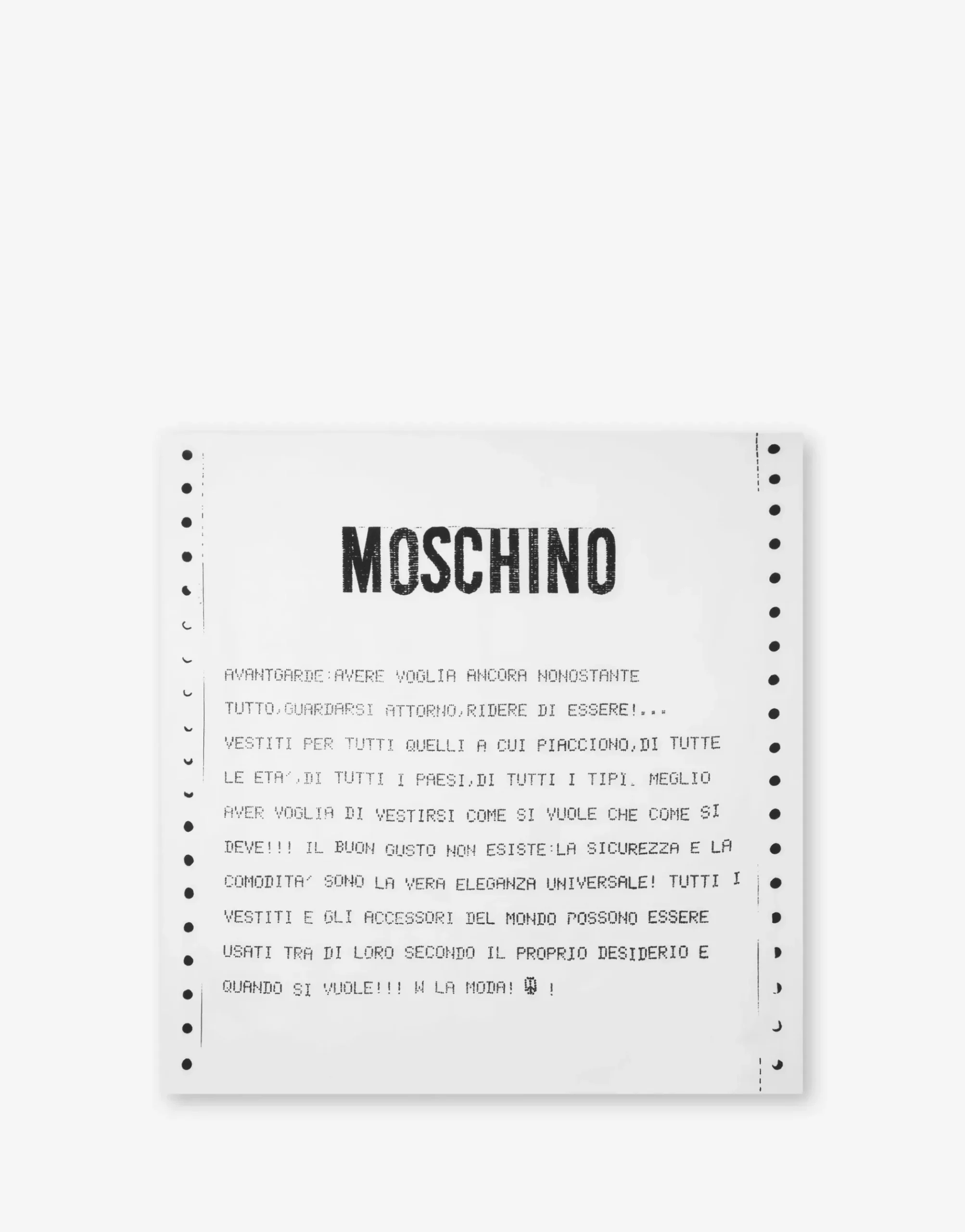 Moschino Archive Message silk scarf