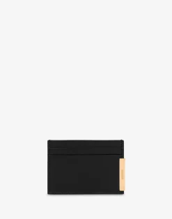 Moschino Calf Metal Plaque Cardholder