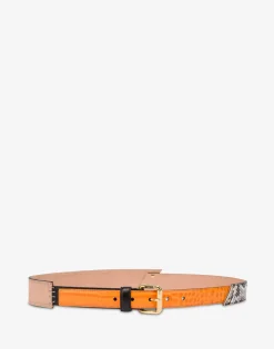 Moschino Calf patchwork belt