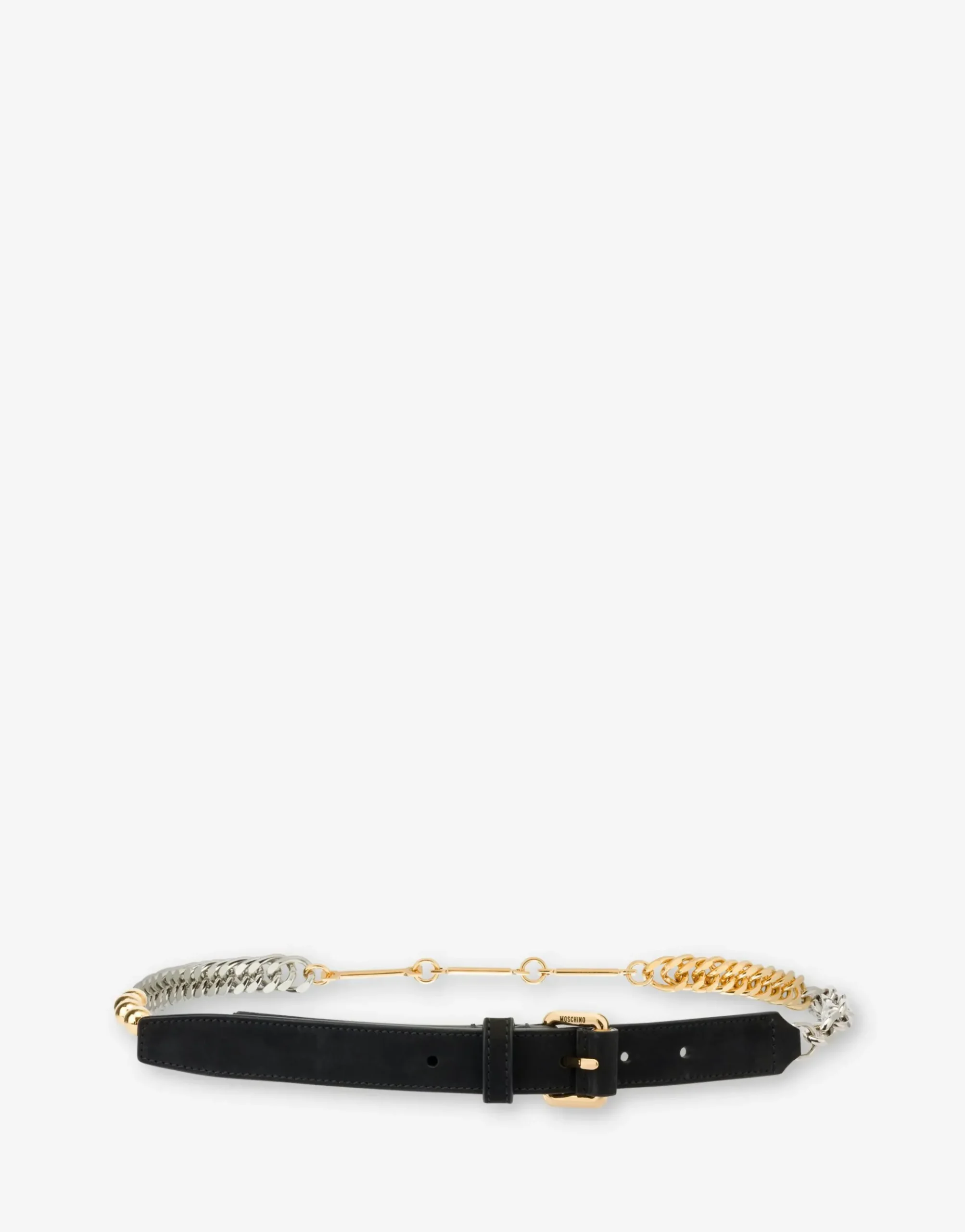 Moschino Calfskin belt with chains