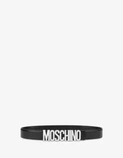Moschino Calfskin belt with logo