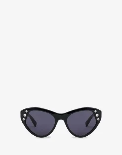 Moschino Cat eye sunglasses with rhinestones