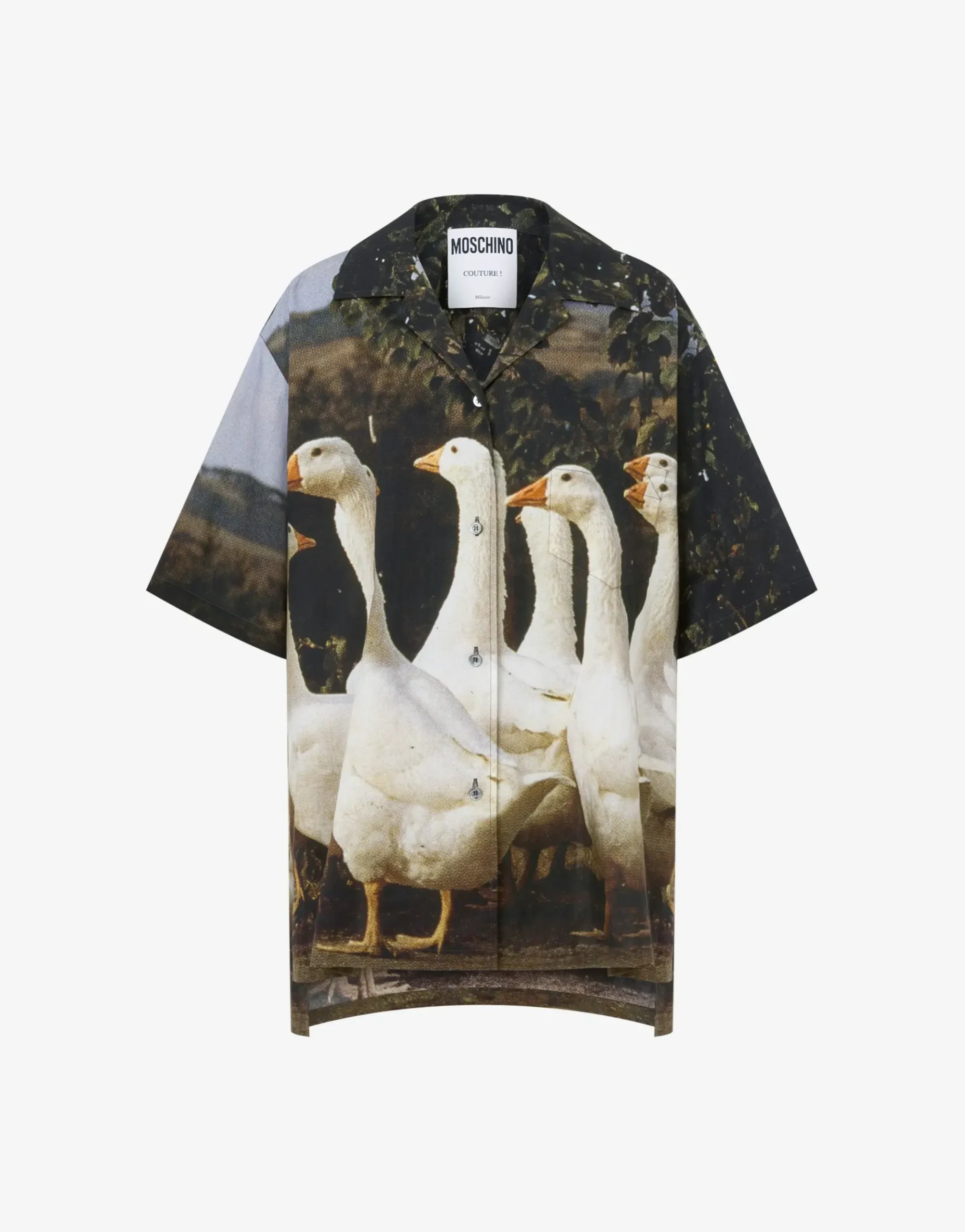 Moschino Cotton Voile Shirt Goose Print