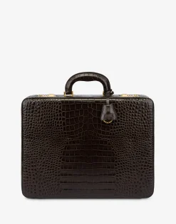 Moschino Croc Print Briefcase