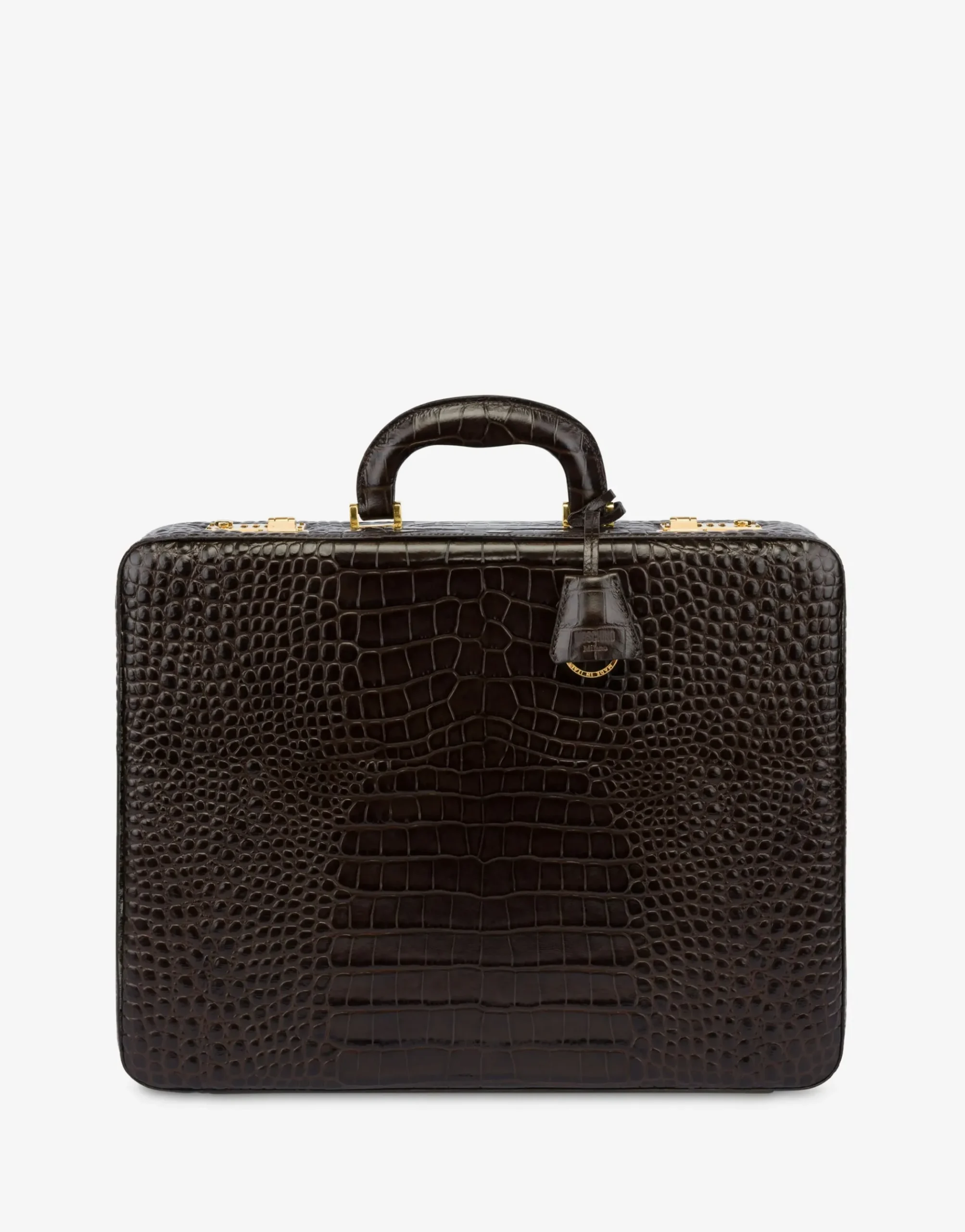 Moschino Croc Print Briefcase