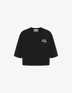 Moschino Cropped T-shirt Laurel Crown Logo