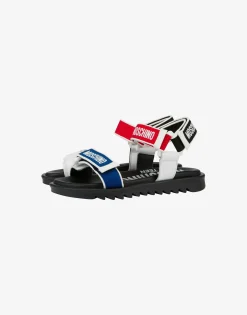 BOY Moschino Flat Sandals with strap and logo