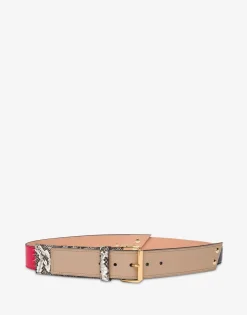 Moschino Goat patchwork belt