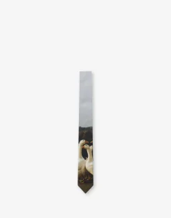 Moschino Goose Print Silk Tie
