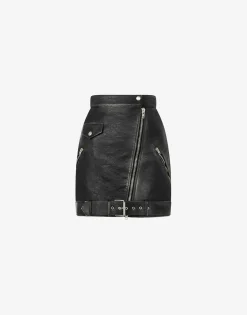 Moschino Heavy nappa leather mini skirt
