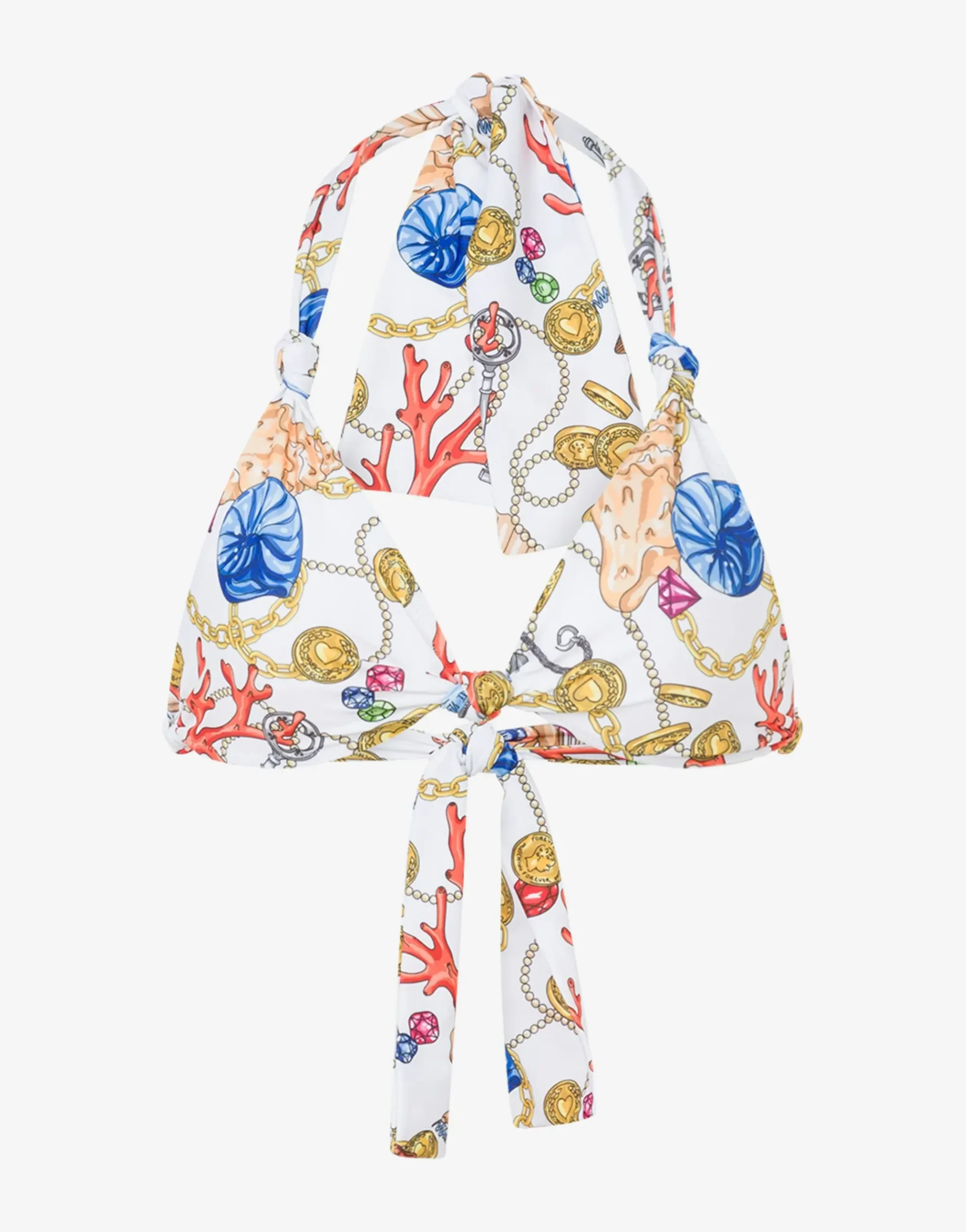 Moschino Marine Print Bikini Top