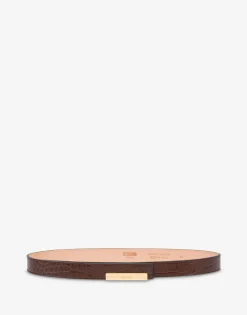 Moschino Metal Plaque calfskin belt
