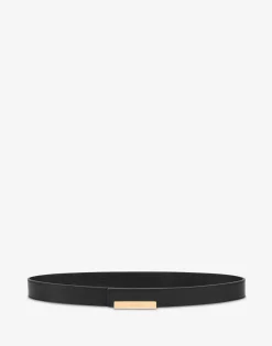 Moschino Metal Plaque calfskin belt