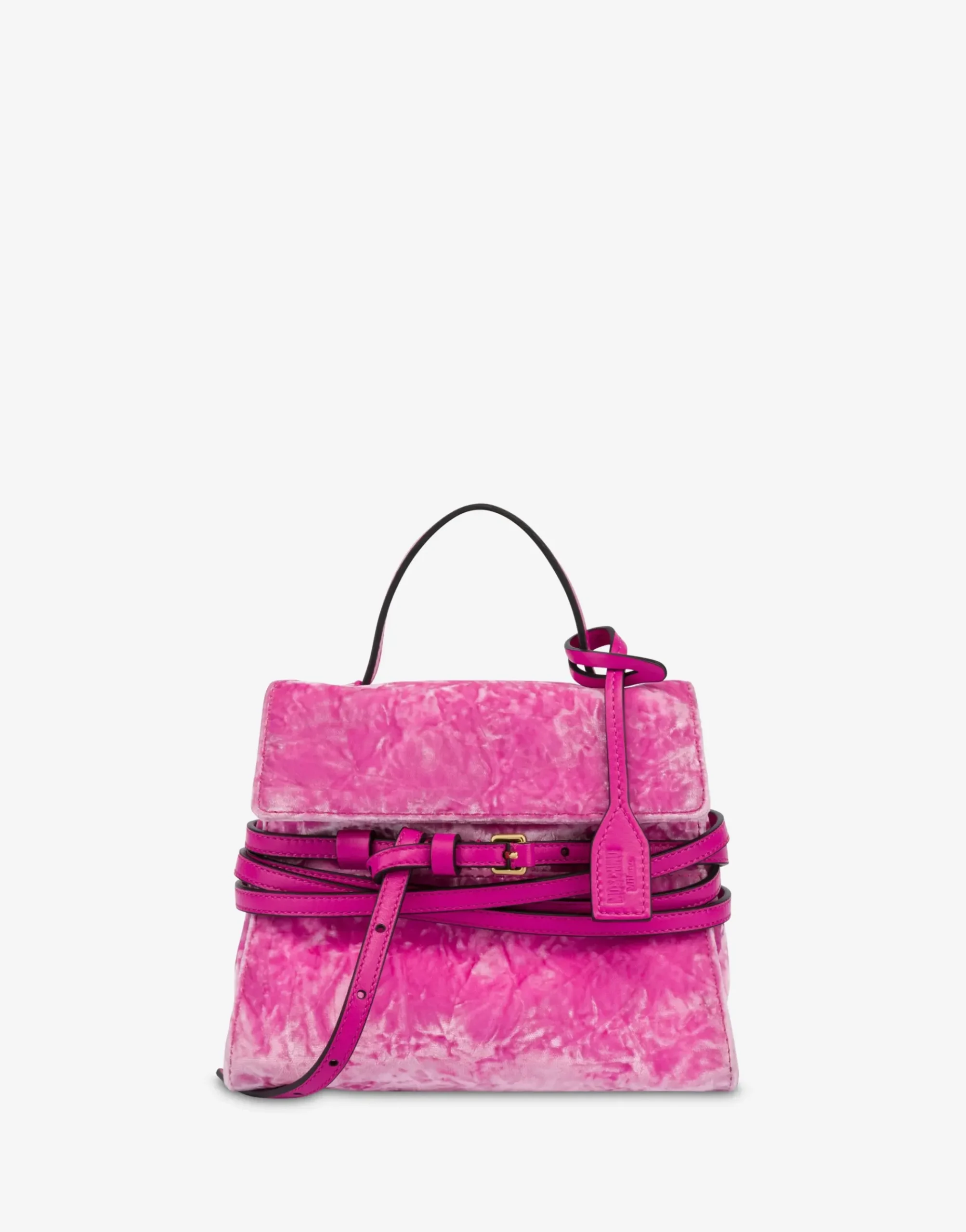 Moschino Tie Me bag in velvet Small