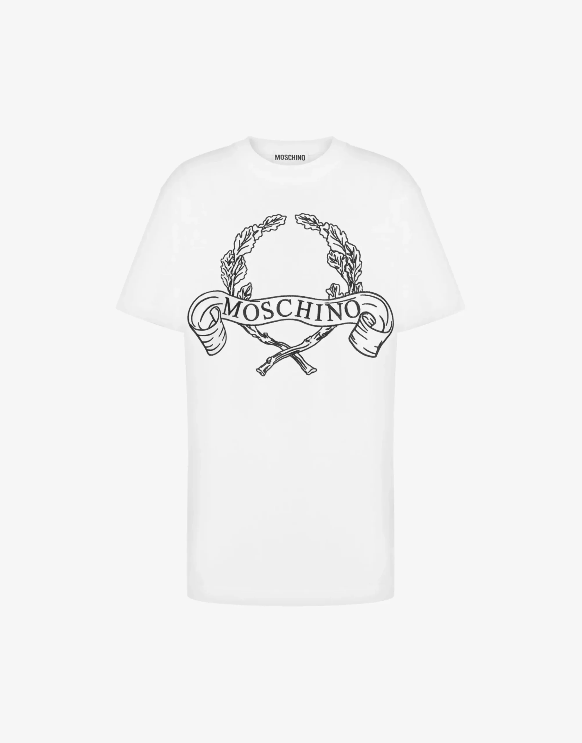 Moschino Organic Jersey T-shirt Laurel Crown Logo