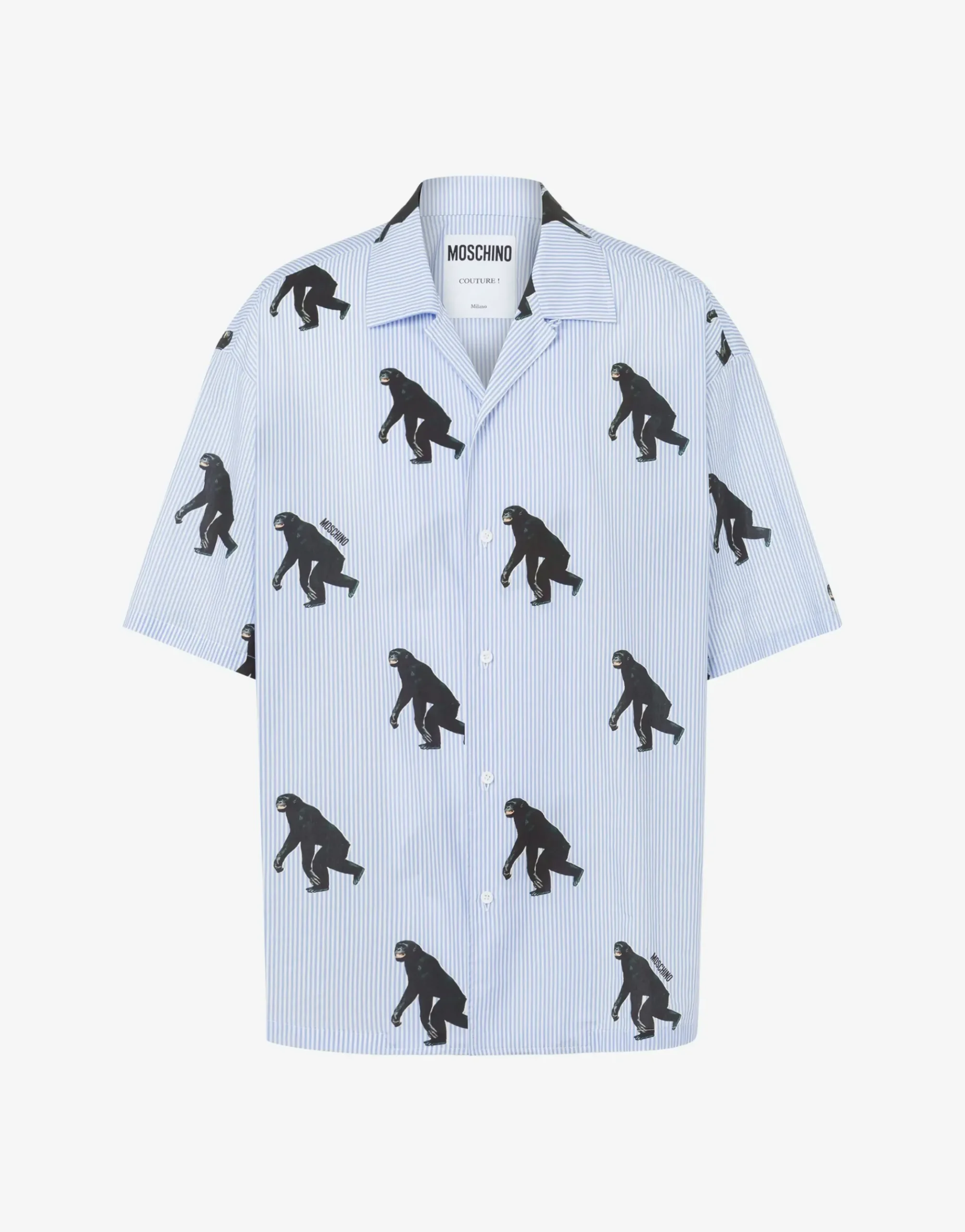 Moschino Poplin Shirt Allover Chimpanzee