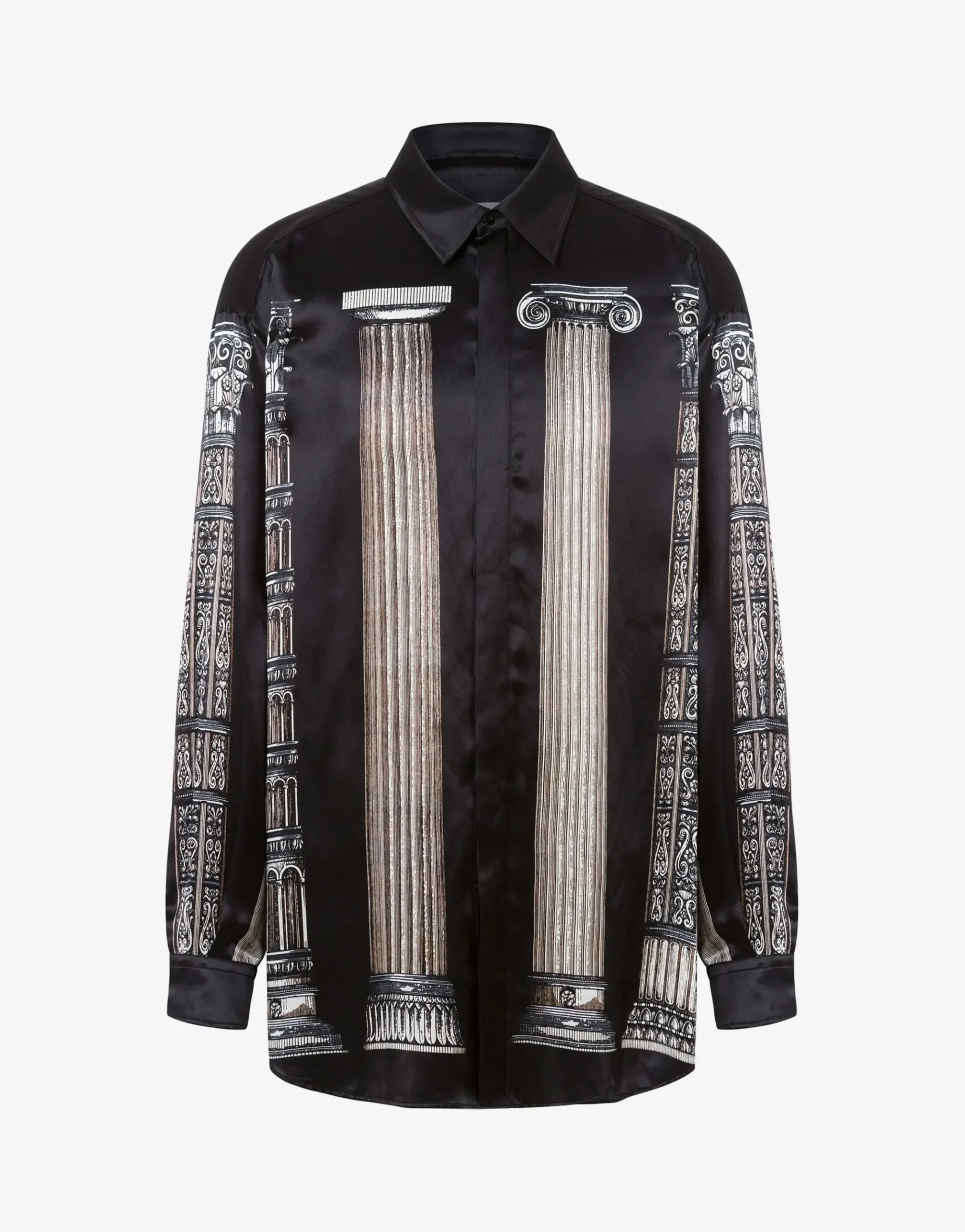 Moschino Satin Shirt Italian Columns
