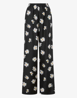 Moschino Silk Twill Trousers Allover Daisy