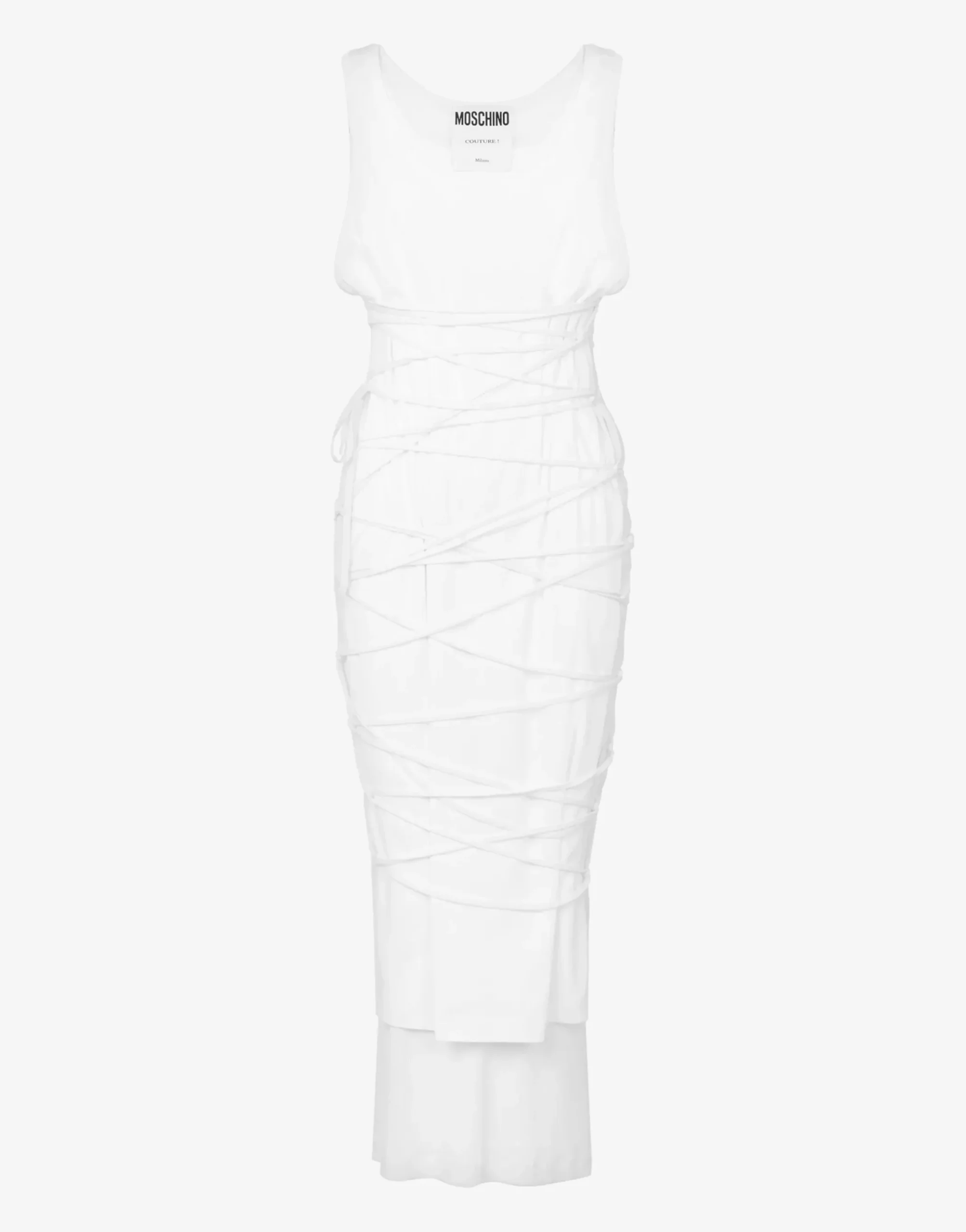 Moschino Stretch cotton dress with laces