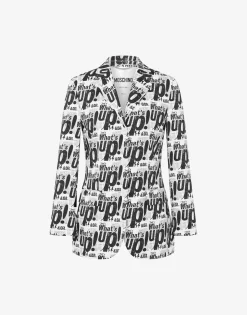Moschino Stretch cotton satin jacket 'What's up'