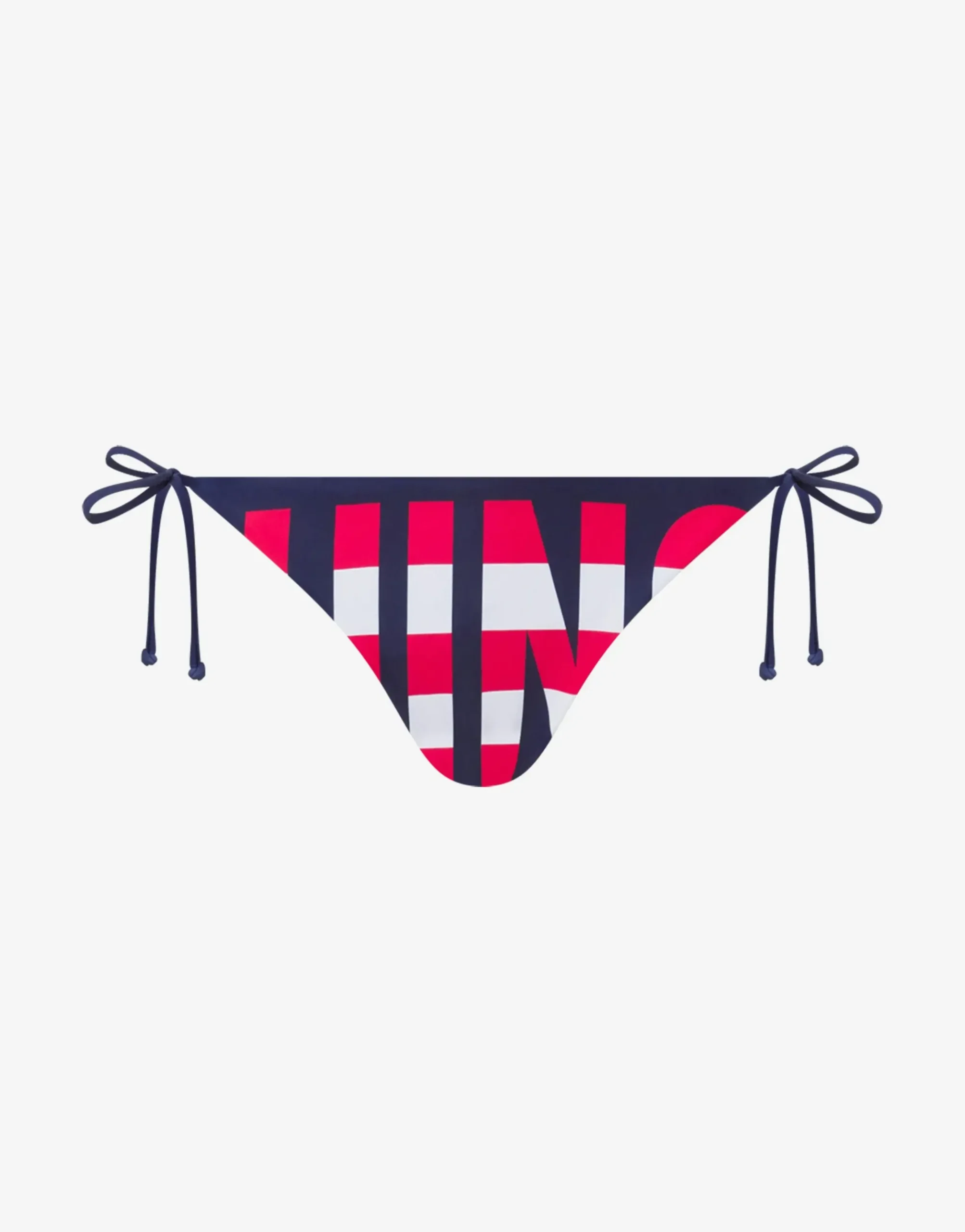 Moschino Striped Lettering Logo Swim Briefs with Laces