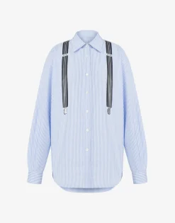 Moschino Striped Poplin Shirt Suspenders