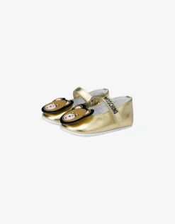 Moschino Teddy Bear laminated Mary Jane ballet flats