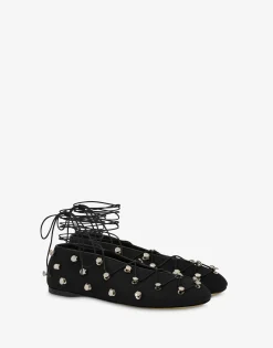 Moschino Trekking Canvas Hooked Ballerinas