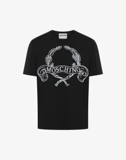 Moschino T-shirt Maxi Laurel Crown Embroidery