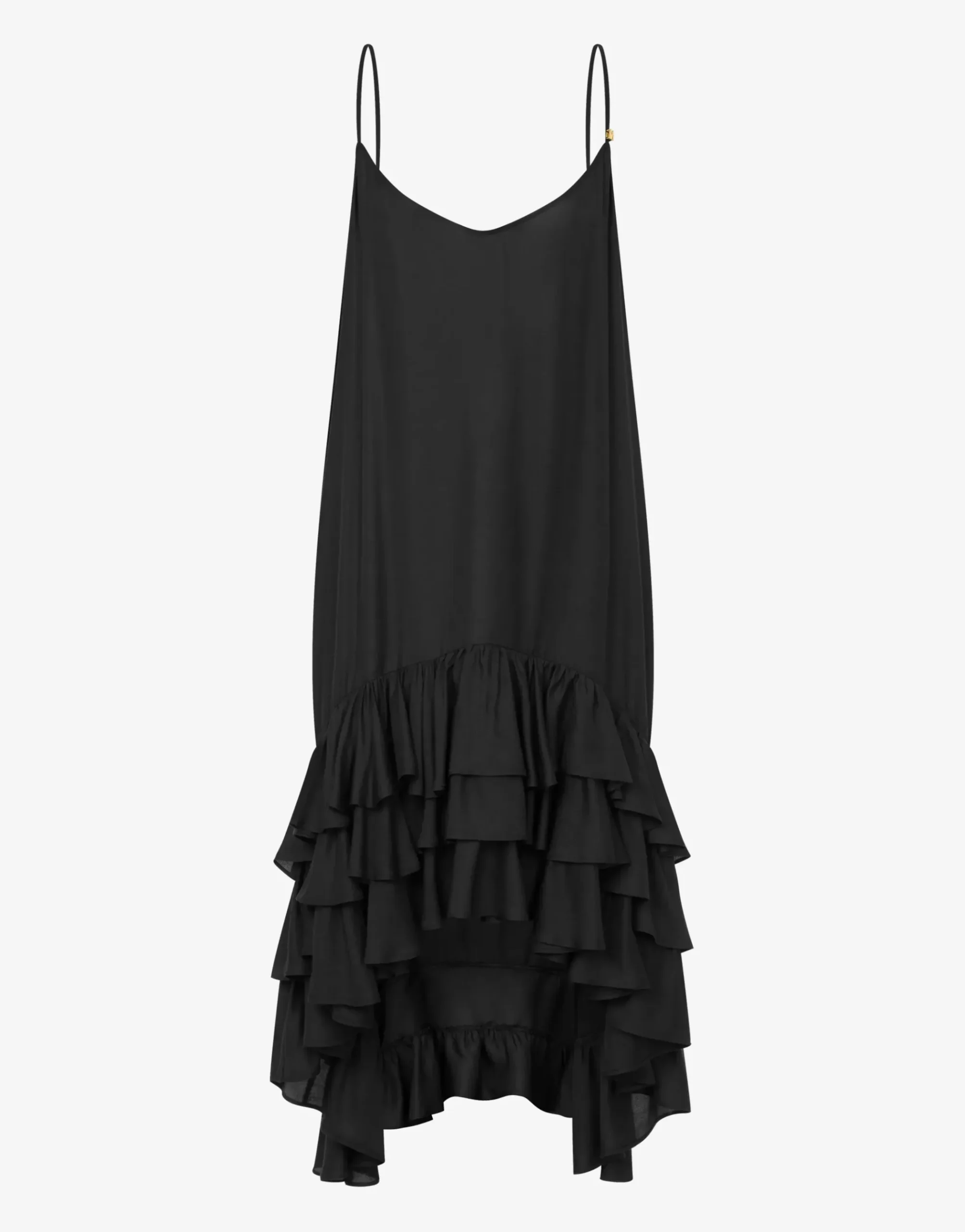 Moschino Viscose Twill Dress with Ruffles