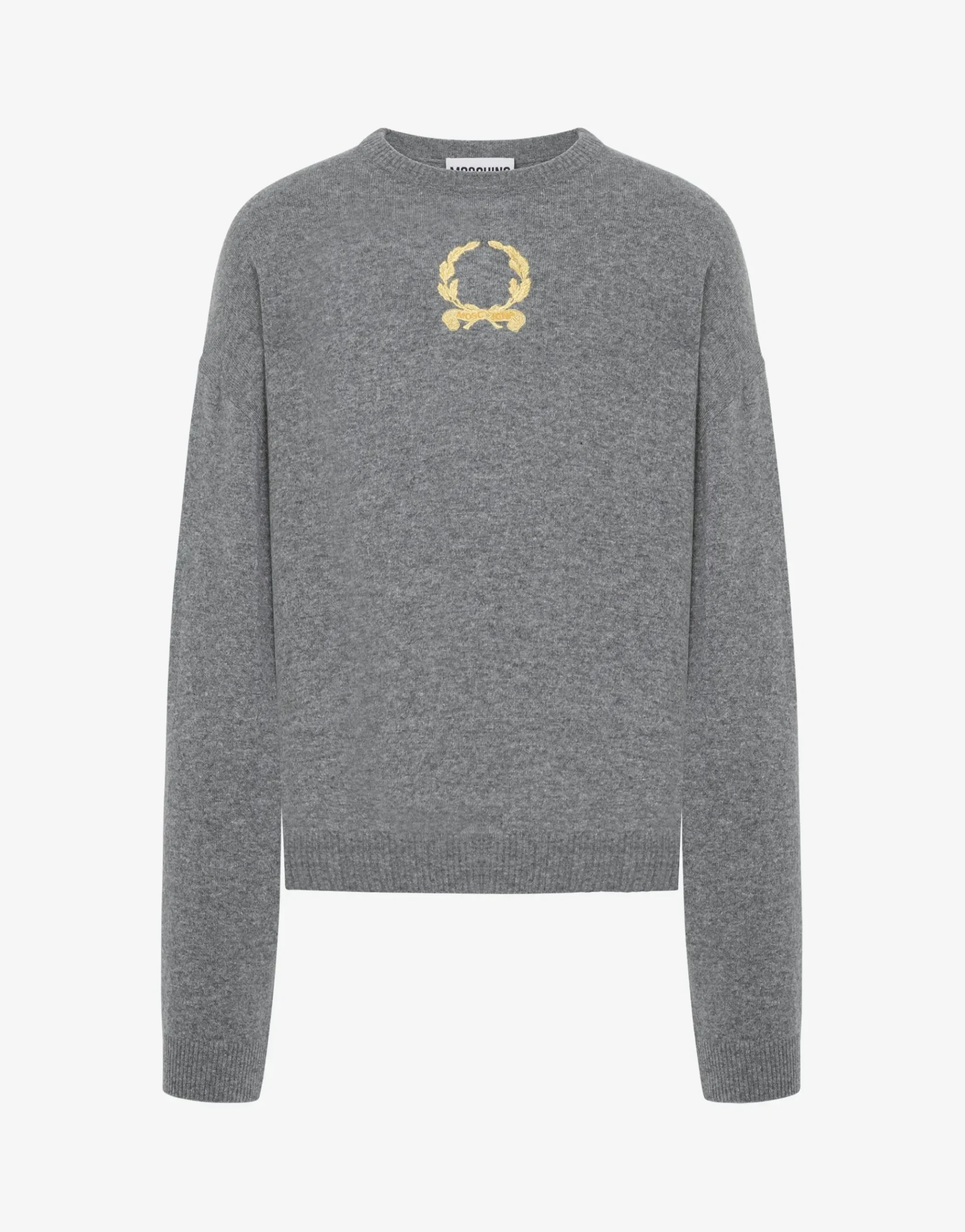 Moschino Wool and Cashmere Pullover Laurel Crown Embroidery