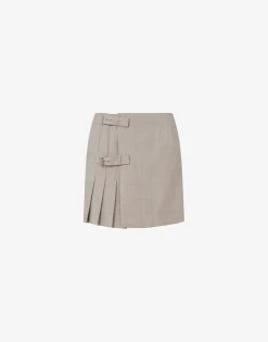 Moschino Wool flannel mini skirt with straps