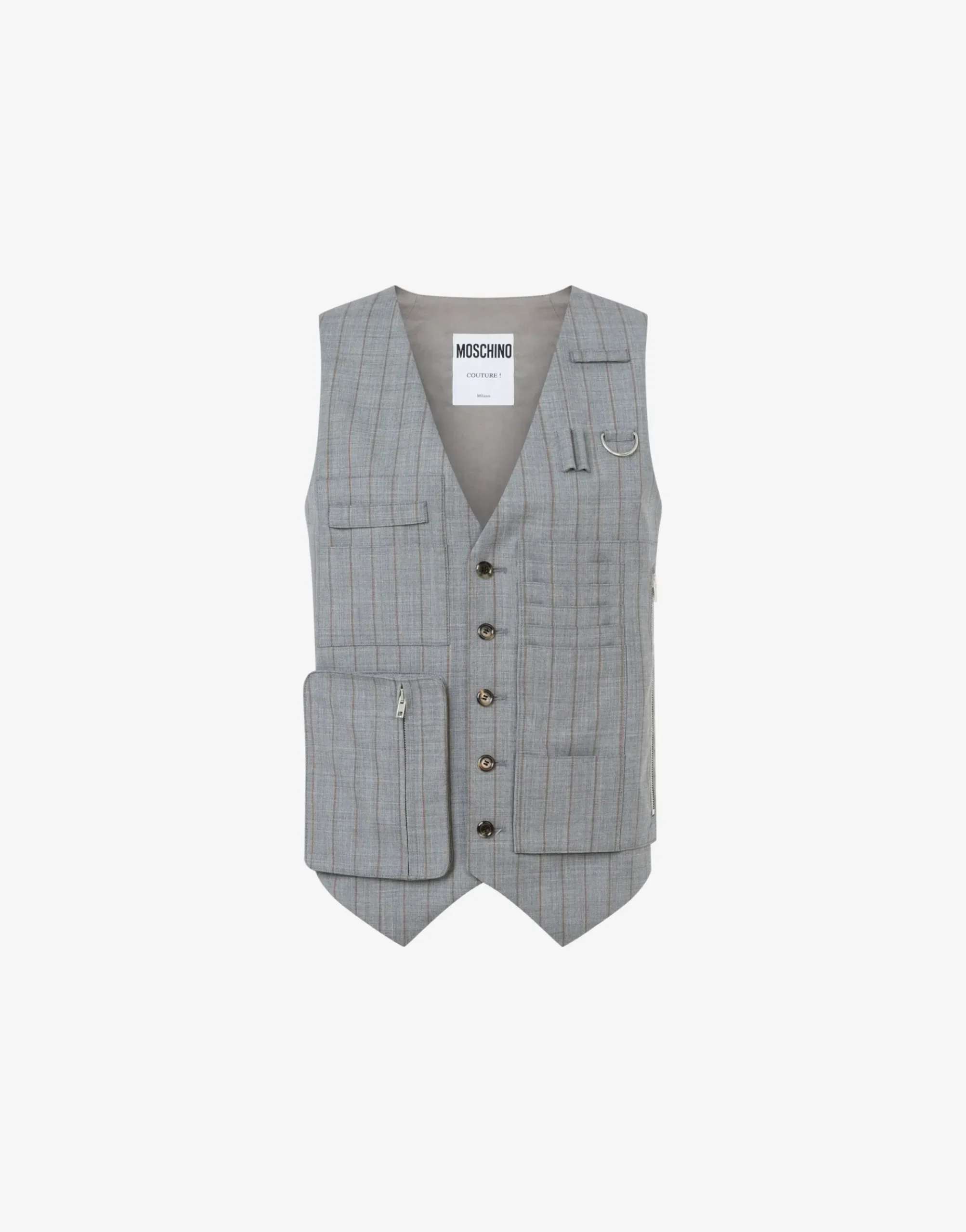 Moschino Wool Pinstripe Waistcoat Office Inspiration